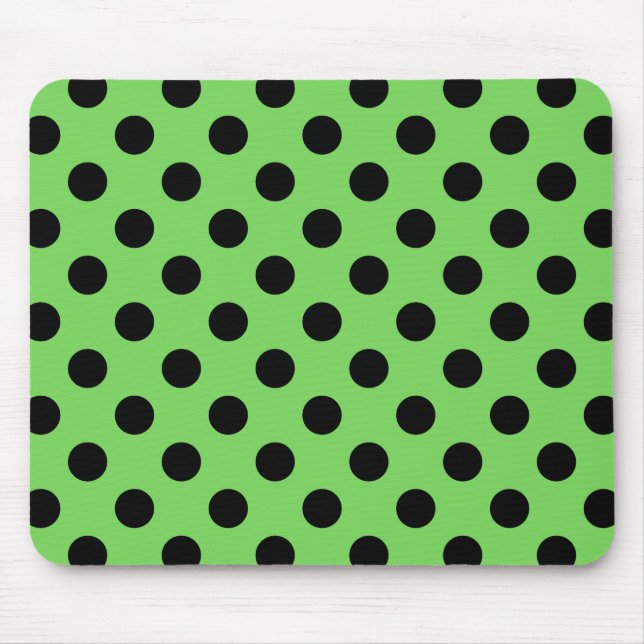 Tapis De Souris Pois noirs sur vert citron (Devant)