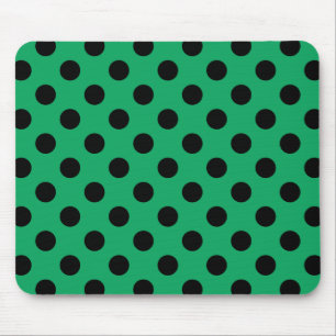 Tapis De Souris Pois noirs sur vert frais
