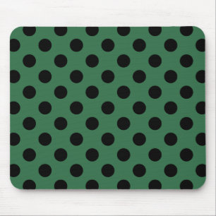 Tapis De Souris Pois noirs sur vert kelly