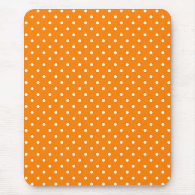 Tapis De Souris Pois orange et blanc (Devant)