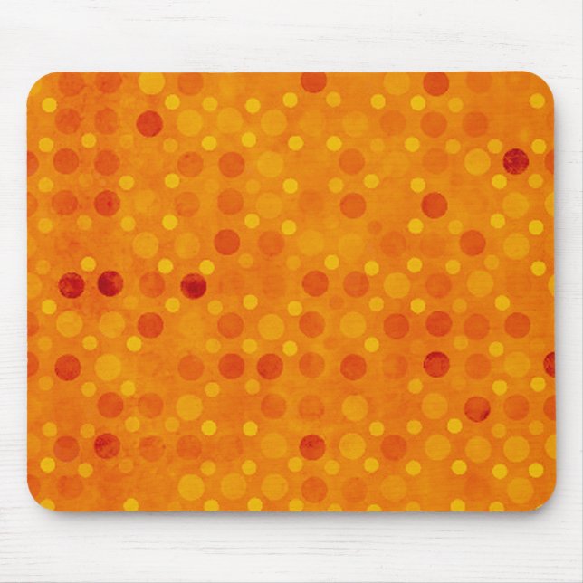 Tapis De Souris Pois orange et jaune moderne (Devant)