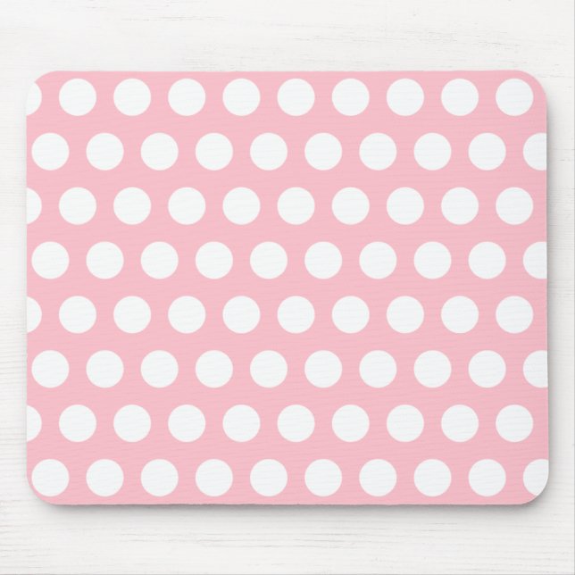 Tapis De Souris Pois rose et blanc (Devant)