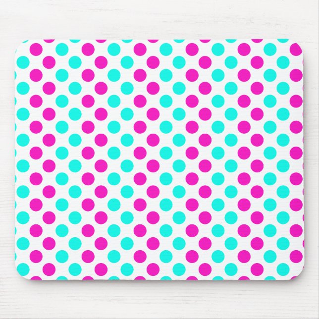 Tapis De Souris Pois roses et bleus (Devant)