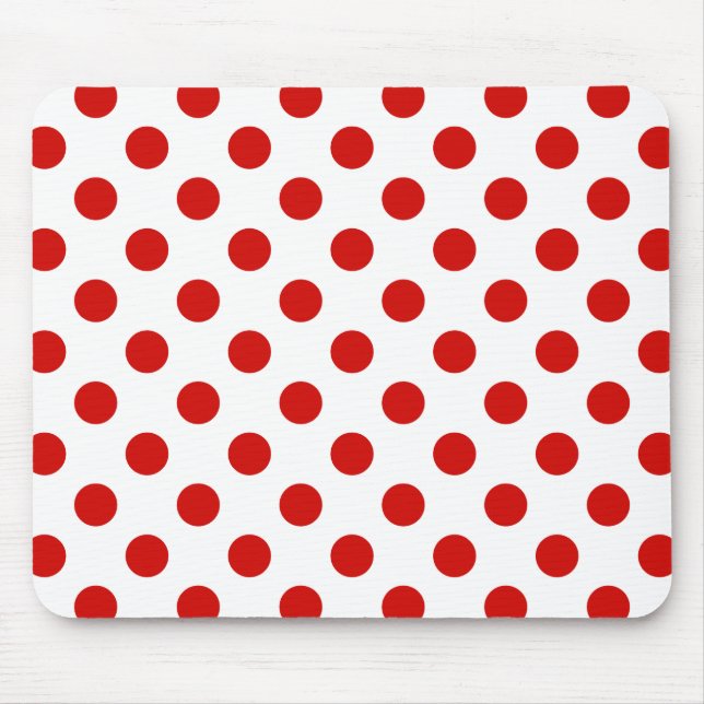 Tapis De Souris Pois rouges et blancs (Devant)