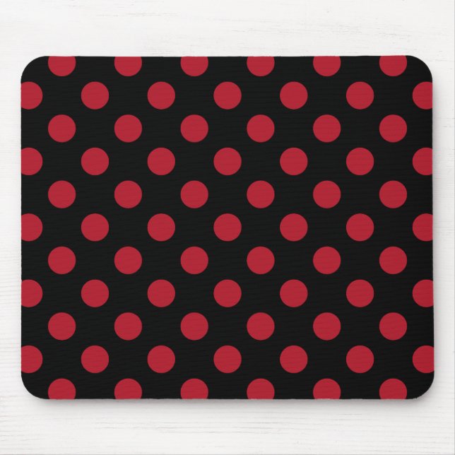 Tapis De Souris pois rouges et noirs (Devant)