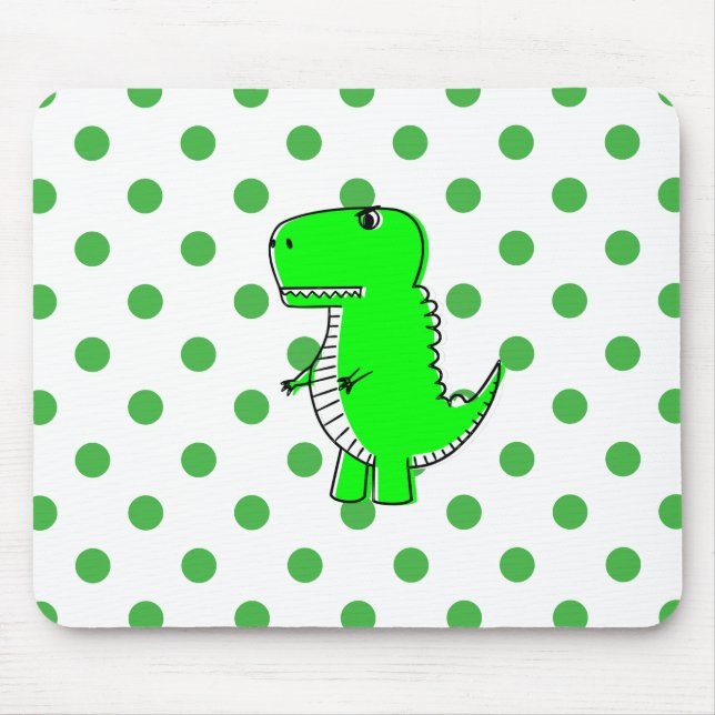 Tapis De Souris Pois verts Dinosaures verts (Devant)