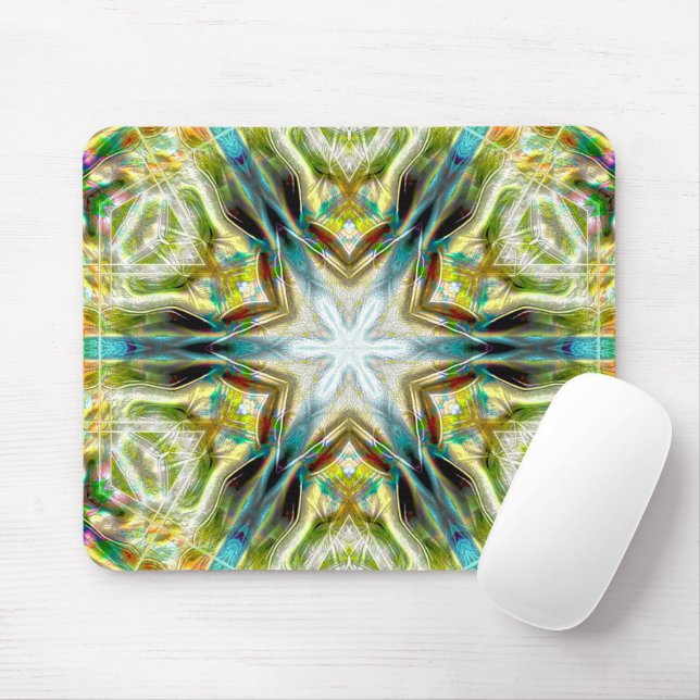 Tapis De Souris Poisson brillant texture de sable kaléidoscope vie (Avec souris)