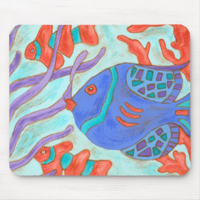 Tapis De Souris Poisson de couleur pop (Devant)