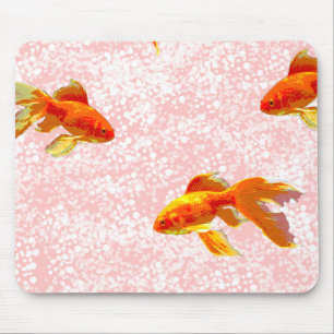 Tapis De Souris Poisson d'or rose motif