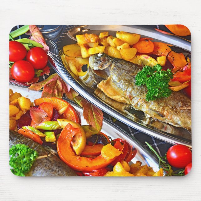 Tapis De Souris Poisson frits de mer (Devant)