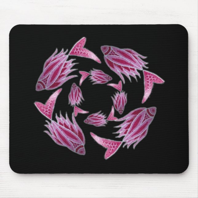 Tapis De Souris Poisson rose Cerclant Mousepad (Devant)