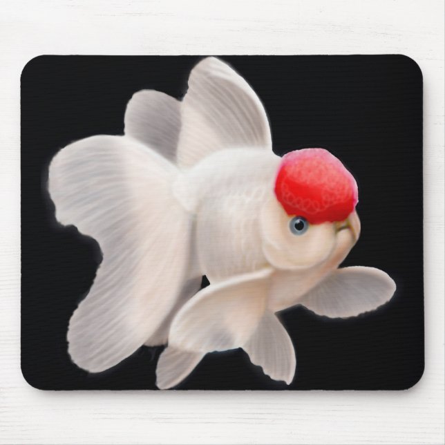 Tapis De Souris Poisson rouge rouge Mousepad d'Oranda de casquette (Devant)