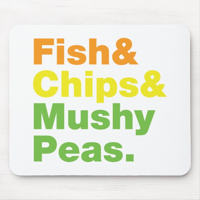 Tapis De Souris Poissons & Chips & Pois Musqués. (Devant)