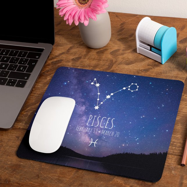 Tapis De Souris Poissons | Constellation Zodiaque personnalisée (Créateur téléchargé)