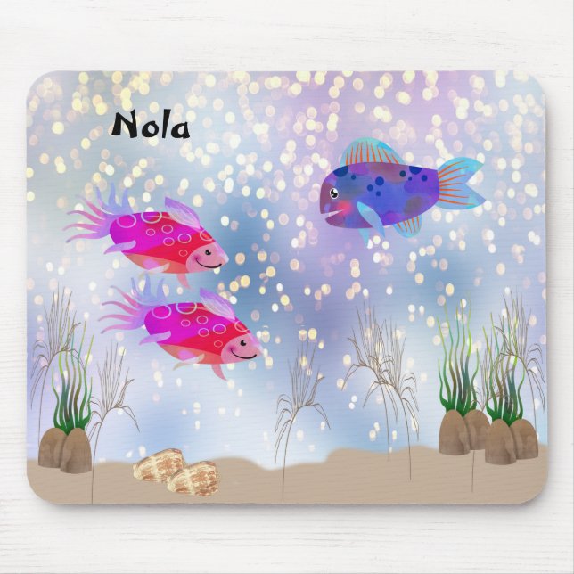 Tapis De Souris Poissons et Plantes mous de mer (Devant)
