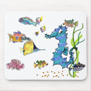 Tapis De Souris Poissons mignons Mousepads de bande dessinée