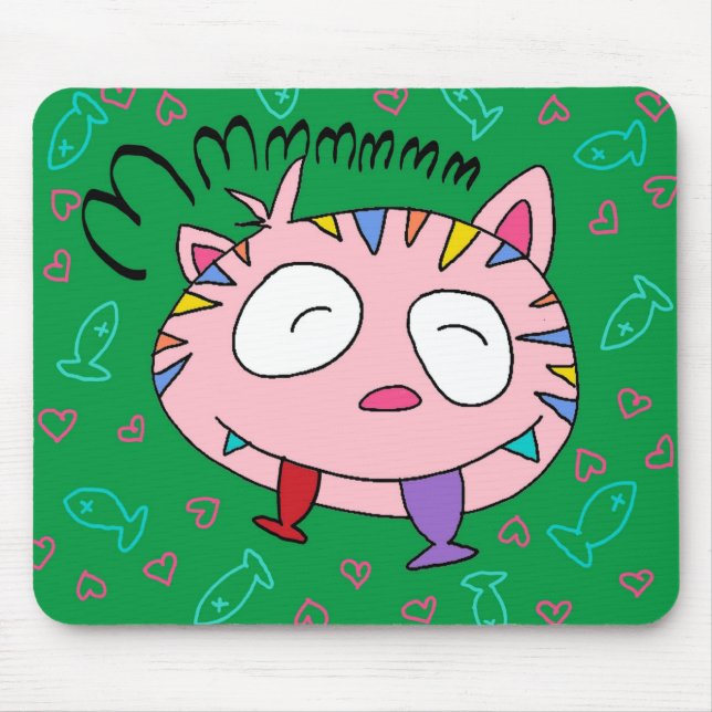 Tapis De Souris Poissons Mousepad d'amour de Handrawn Kitty (Devant)