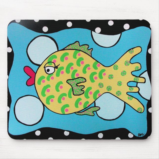 Tapis De Souris Poissons Mousepad de bulle (Devant)