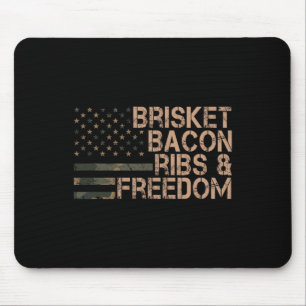 Tapis De Souris Poitrine de boeuf Bacon Côtes et liberté Grill Bbq