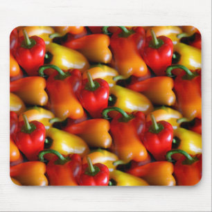 Tapis De Souris Poivrons rouges et jaunes