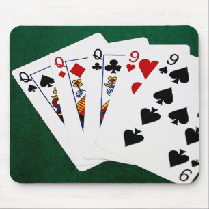 Tapis De Souris Poker Hands - Full House - Queen et Nine