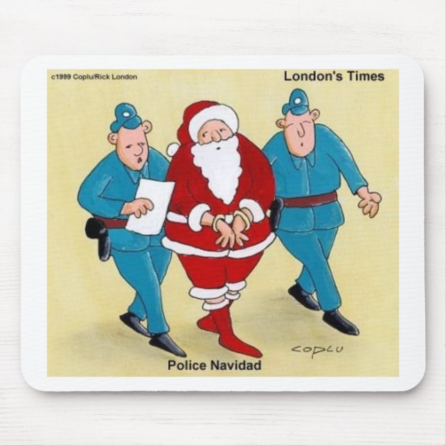 Tapis De Souris Police Navidad Funny Cadeaux de Noël & Tee - shirt (Devant)