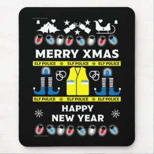 Tapis De Souris police officer ugly xmas sweater