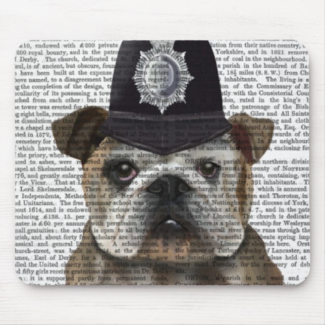 Tapis De Souris Policier de Bulldog (Devant)