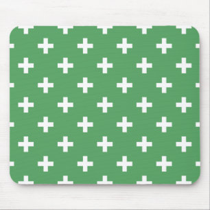 Tapis De Souris Polka blanche croise sur vert
