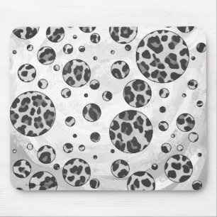 Tapis De Souris Polka Dot Leopard Design noir et blanc