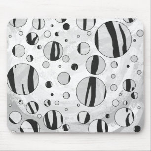 Tapis De Souris Polka Dot Tiger noir et blanc