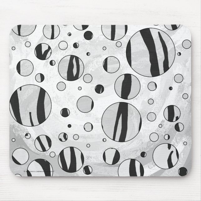 Tapis De Souris Polka Dot Tiger noir et blanc (Devant)