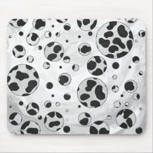 Tapis De Souris Polka en Dalmatie noir et blanc