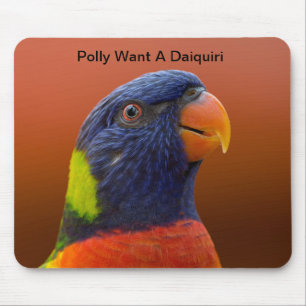 Tapis De Souris Polly veulent le daiquiri (le perroquet ivre)