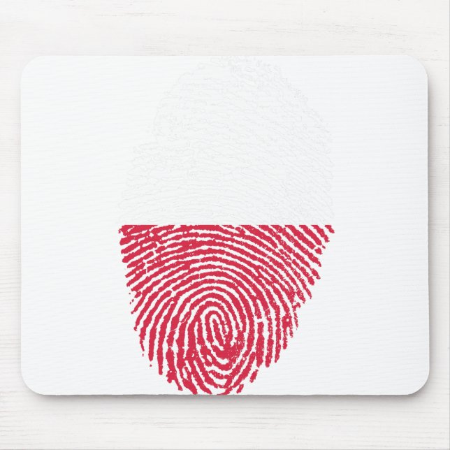 Tapis De Souris Pologne Drapeau empreintes digitales Pays Fierté I (Devant)