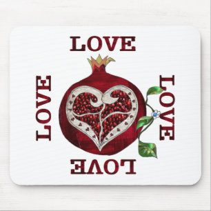 Tapis De Souris Pomegranate Heart LOVE Valentine