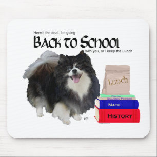 Tapis De Souris Pomeranian noir retour à l'école