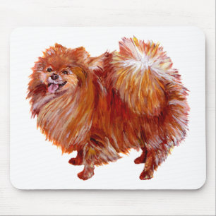 Tapis De Souris Pomeranian rouge
