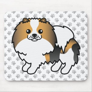 Tapis De Souris Poméranien Tricolore Hound Chien de Dessin Animé M