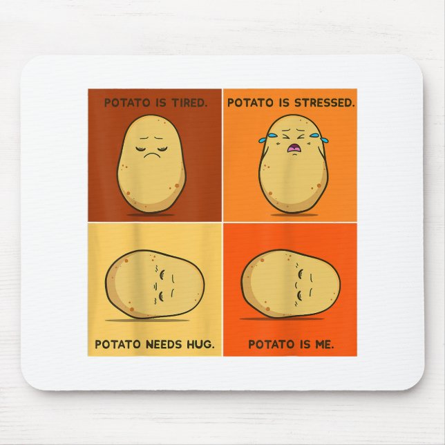 Tapis De Souris Pomme de terre Spud Racine Légumes Tater Vegan Lov (Devant)