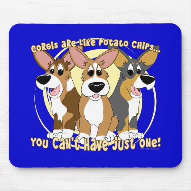 Tapis De Souris Pommes chips de corgi Mousepad (Devant)