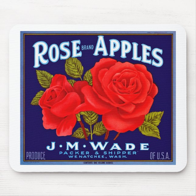 Tapis De Souris Pommes de marque rose (Devant)