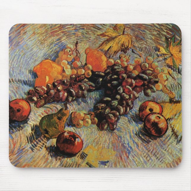 Tapis De Souris Pommes, poires, citrons, raisins de Vincent van Go (Devant)