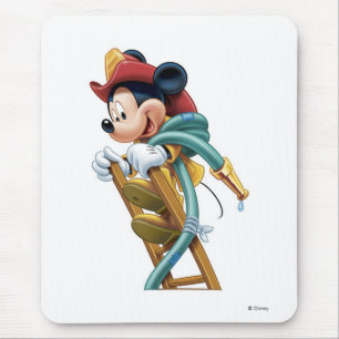 Tapis De Souris Pompier Mickey Mouse sur une échelle