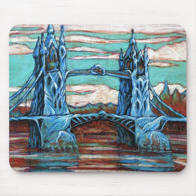 Tapis De Souris Pont croissant dans une ville d'imaginaires (Devant)