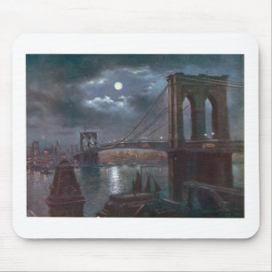 Tapis De Souris Pont de Brooklyn par clair de lune