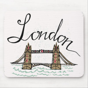 Tapis De Souris Pont en lettres de Londres de main