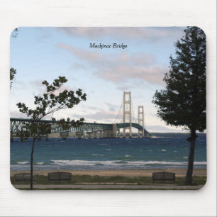 Tapis De Souris Pont Mackinac avec arbres mousepac