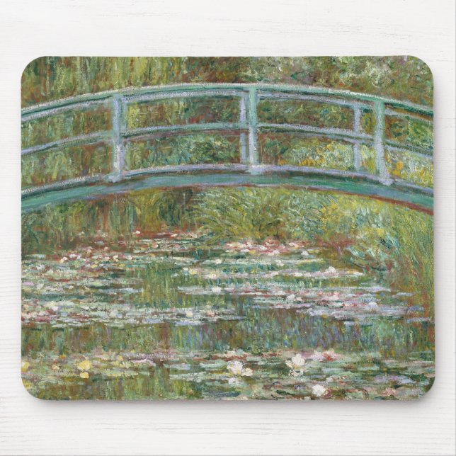Tapis De Souris Pont Monet Art au-dessus d'un étang de nénuphars (Devant)