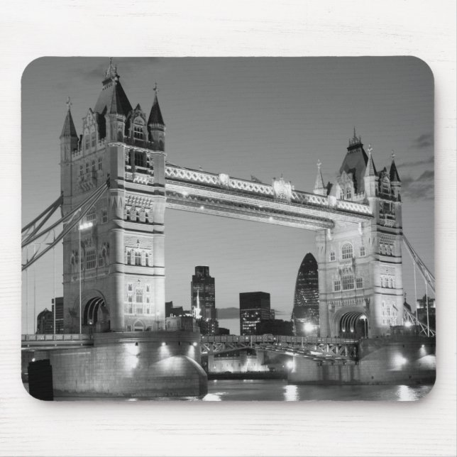 Tapis De Souris Pont Tour de Londres blanc noir (Devant)